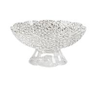 perfk Fruttiera con Piedistallo E Fori di Drenaggio, Versatile Ed Elegante, Ideale per Servire Snack, Perfetta Come Centrotavola per Anniversari O per, Chiaro