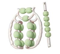 perfk Gambe massaggiatore rullo in schiuma esercitazione portatile portatile a 15 punti Strumento di massaggio dei tessuti profondi per le gambe del, Verde Bianco