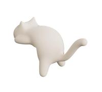 perfk Gancio a forma di gatto per il bordo della scrivania, autoadesivo, divertente, porta cartella, gancio da tavolo per riporre/organizzare studenti, bar, Bianco