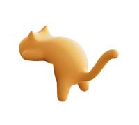 perfk Gancio a forma di gatto per il bordo della scrivania, autoadesivo, divertente, porta cartella, gancio da tavolo per riporre/organizzare studenti, bar, Giallo