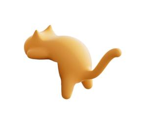 perfk Gancio a forma di gatto per il bordo della scrivania, autoadesivo, divertente, porta cartella, gancio da tavolo per riporre/organizzare studenti, bar, Giallo