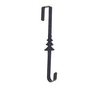 perfk Gancio per ghirlanda per porta d'ingresso, decorazione natalizia, resistente per ghirlanda sopra la porta, gancio per per ufficio, primavera, Nero
