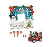 perfk Giocattolo di puzzle del treno di Natale, giocattolo creativo, giocattolo del vagone ferroviario, giocattolo Montessori, giocattoli fai da te del, 25 Pezzi