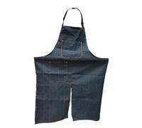 perfk Grembiule da ceramica con gamba divisa, grembiule da artista in denim, resistente all'usura, regolabile, multiuso, per pittura fai da te, arte,