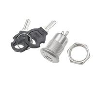 perfk Interruttore a Chiave Elettrico con Blocco on/off, Robusto con 2 Chiavi, Facile Installazione, Ricambio Multiuso in Metallo da 12 mm a 2 Pin