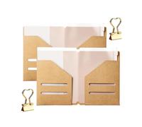 perfk Kit di inserti per taccuino da viaggio: 2 cartelline di carta, pratiche e robuste custodie con cerniera per strumenti di scrittura e ricevute.