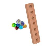 perfk Lampada da notte con sfera di vetro, lampada da notte colorata, lampada decorativa con pianeta luminoso a 7 sfere, ornamento da tavolo per soggiorno, Base rettangolare