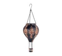 perfk Lanterna Forma di Mongolfiera, Decorazione per Esterni, Elegante Lanterna Solare Decorativa in Ferro battuto, Impermeabile, per Cortile