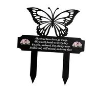 perfk Lapide commemorativa, Decorazione per cimitero, per Tomba, Cartello, palo da Giardino per Farfalle, per Cortile, Patio, Festival, Strada, Nero