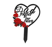 perfk Lapide commemorativa, palo da Giardino, Impermeabile, a Forma di Cuore, Decorazione per cimitero, per Feste, funerali, Cortile, per papà