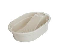 perfk Lavandino con asse da bucato, vasca da bagno versatile, comoda e portatile con lavatoio integrato per il lavaggio a mano dei vestiti in bagno, Bianco