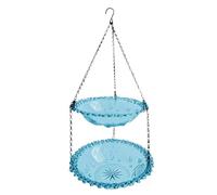 perfk Mangiatoia per Uccelli da Appendere, mangiatoia per Uccelli da Giardino, Stazione di Alimentazione a Doppio Strato, Accessorio Decorativo, Blu