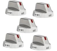 perfk Manopola di Controllo Del Bruciatore per Piano Cottura a 5 Pezzi, in Acciaio Inossidabile per Controlli Del Bruciatore Del Piano Cottura a Gas (Eap960