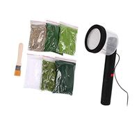 perfk Mini Applicatore per Floccatrice, Applicatore di Erba Statica Floccaggio Statico con 6 Sacchi di Erba Statica per L'abbellimento del Prato Macchina, Architetture Paesaggistiche