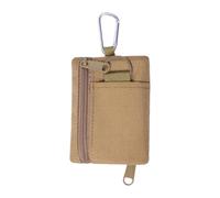 perfk Mini portachiavi astuccio porta spiccioli 11x9cm con cerniera per uomo e donna, porta auricolari, portachiavi, carte per campeggio e viaggi, Cachi