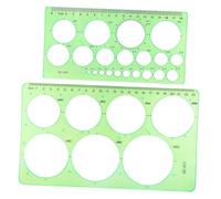 perfk Modelli di disegni geometrici Righello di geometria Strumenti di misurazione Modello di misurazione forma di cerchio per ingegneri, 2 Pezzi