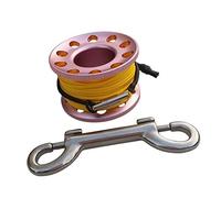 perfk Mulinello in Metallo Resistente con Filo da 15 M Ad Alta Resistenza, Accessorio per La Pesca Subacquea, Rosa