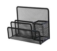 perfk Organizzatore da scrivania verticale con griglia per la gestione dei documenti, accessori multiuso, salvaspazio, 17,5x7,5x14,3 cm