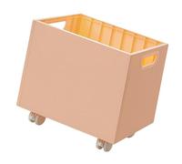 perfk Organizzatore di libri di stoccaggio di libri impilabile bidone mobile organizzatore di file rolling con ruote per soggiorno camera da letto per la, Rosa