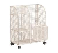 perfk Organizzatore per Attrezzature da Allenamento, portaoggetti per Tappetino con Ruote, Grande capacità, Comodo Organizer per Palestra Domestica, Bianco