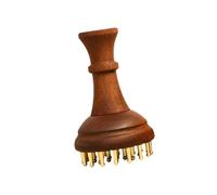 perfk Pettine da massaggio in legno portatile da 29 denti in ottone per salone di toelettatura dei tessuti profondi per adulti, ufficio, donne, uomini, Immagine Senza Senso