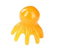 perfk Pettine per massaggio a forma di polpo, strumento per i meridiani, compatto per uso domestico, per massaggiare la testa e il cuoio capelluto, Giallo