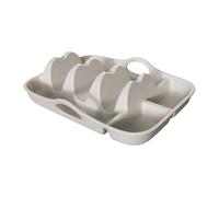 perfk Piatto per taco in silicone con manici, portatile, riutilizzabile, con divisori, per cucina, ristorante, festa, Cachi