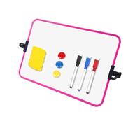 perfk Piccola lavagna bianca con supporto, doppia faccia, liscia, leggera, riutilizzabile, promemoria, 30x21 cm, per appunti, scarabocchi, organizer da, Rosa