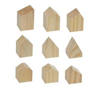 perfk Piccoli blocchi di legno a forma di freccia, blocchi di legno grezzo grezzo per la creazione di casette, bar, insegne e feste, 9 Pezzi