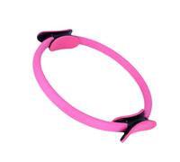 perfk Pilates Cerchio Elastico per Esercizi Corpo Rinforzo Muscolare Tonificatore Coscia Manico Imbottito Leggero Materiale NBR Adatto a Principianti, Rosa
