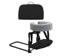 perfk Poggiatesta massaggiante per letto regolabile a casa Cuscino di supporto professionale per poggiatesta per viso Cuscino per letto di bellezza in, Grigio Chiaro con Vassoio