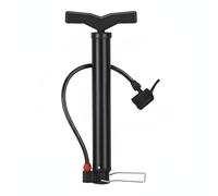 perfk Pompa Bicicletta Gonfiatore Manuale Valvola Multipla Cilindro Metallo Base Robusta Accessori Extra Precisione Adatta Gonfiaggio Palloni Biciclette, Nero, Corto