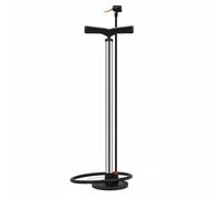 perfk Pompa Bicicletta Gonfiatore Manuale Valvola Multipla Cilindro Metallo Base Robusta Accessori Extra Precisione Adatta Gonfiaggio Palloni Biciclette, Argento, Lungo