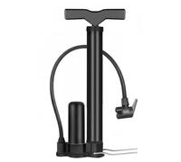 perfk Pompa Bicicletta Gonfiatore Manuale Valvola Multipla Cilindro Metallo Base Robusta Accessori Extra Precisione Adatta Gonfiaggio Palloni Biciclette, Nero, Corto Hp