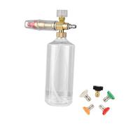perfk Pompa per autolavaggio, spruzzatore d'Acqua Portatile, 1 litro, Manuale, con 5 ugelli, per Giardinaggio, Pulizia di Interni ed Esterni, Bocca Piccola
