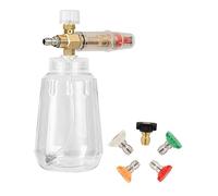 perfk Pompa per autolavaggio, spruzzatore d'Acqua Portatile, 1 litro, Manuale, con 5 ugelli, per Giardinaggio, Pulizia di Interni ed Esterni, Bocca Grande