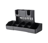 perfk Porta capsule da banco, organizer per bar del caffè con scomparti, contenitore compatto per condimenti, per zucchero, bustine di tè.