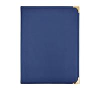 perfk Porta menù per ristoranti, porta menù con angoli in metallo, 4 pagine, formato A4, con visualizzazione chiara, 9,6 x 12,6 pollici, per matrimoni, Blu