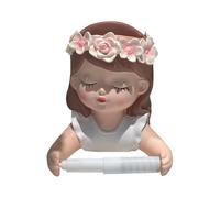 perfk Portarotolo di carta igienica da parete, portarotolo di carta igienica a forma di ragazza, da parete, dispenser decorativo per riporre i fazzoletti in
