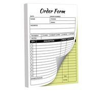 perfk Ricevute Libro 2 Parti Carta Autocopiante Durevole Pratico Facile da Usare Forniture Aziendali Blocco Fatture Professionale per Piccole Imprese, Modulo D'ordine