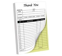 perfk Ricevute Libro 2 Parti Carta Autocopiante Durevole Pratico Facile da Usare Forniture Aziendali Blocco Fatture Professionale per Piccole Imprese, Grazie