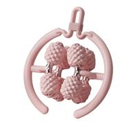 perfk Rullo massaggiante a 8 ruote, con morsetto circolare per gambe, regolabile per collo, avambraccio, polsi, strumento per il fitness sportivo da, Rosa