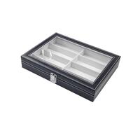 Perfk Scatola Porta Occhiali Multifunzionale - Organizer Con Serratura 8 Slot per Comò, Desktop, Negozio - Vetrina per Conservazione