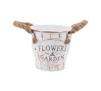 perfk Secchiello per Fiori, Vaso in Metallo Multifunzionale, Decorazione Rustica per Matrimoni, Secchiello in Metallo per Fiori, Balcone in Stile Fattoria, Bianco