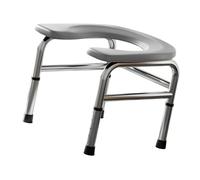 perfk Sedile WC, sgabello da toilette, sedia comoda antiscivolo, sedile WC regolabile in altezza, sedia comoda per adulti, Grigio
