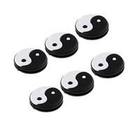 perfk Set di 6 Ammortizzatori per Racchette da Tennis, Smorzatori di Vibrazioni E Urti, con Simbolo Yin Yang, Realizzati in Materiale Resistente, Ideali Com, Nero Bianco