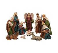 perfk Set di Statuette per presepe Natalizio, Statuetta della Sacra Resina per Interni ed Esterni, Ornamento per presepe di Gesù, per Le Feste