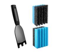 perfk Set di Strumenti per la Pulizia della griglia del Barbecue, robusti, Versatili, Antiscivolo, per Rimuovere i residui incrostati, pulitore per Piastra, 6 Pezzi