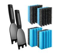 perfk Set di Strumenti per la Pulizia della griglia del Barbecue, robusti, Versatili, Antiscivolo, per Rimuovere i residui incrostati, pulitore per Piastra, 12 Pz