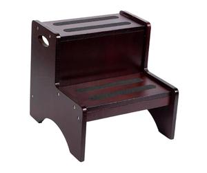 perfk Sgabello a 2 gradini per bambini antiscivolo, per lavandino del bagno, multifunzionale, per ragazzi e ragazze, robusto sgabello per WC, poggiapiedi, Marrone